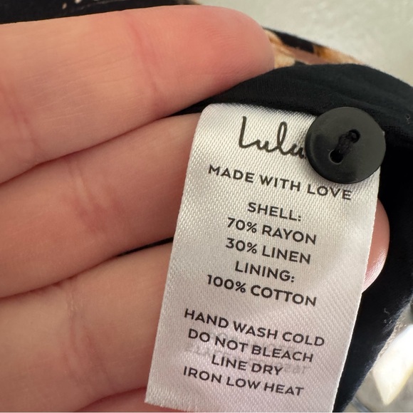 Lulus | Darling Simplicity Black Floral Linen Cutout Mini Dress - Picture 6 of 8